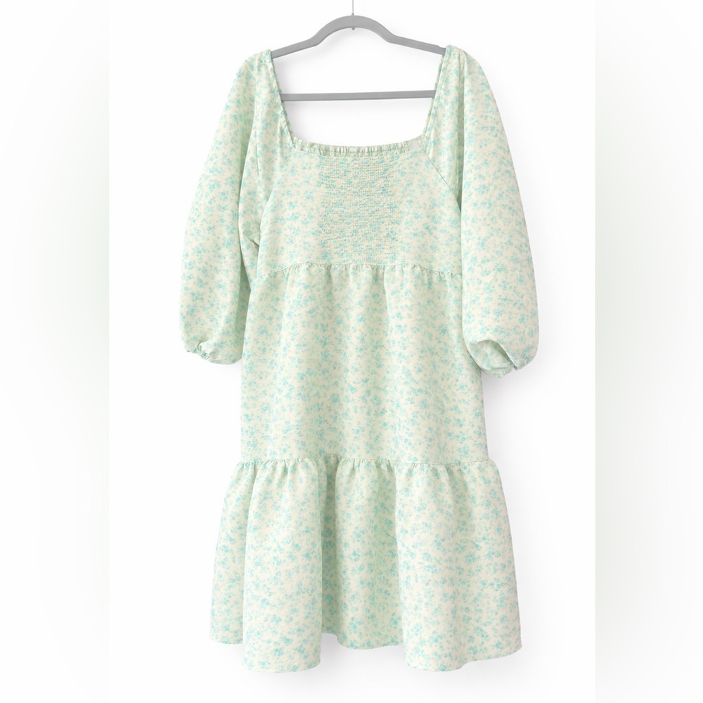 Levi's Cottage core Light Green Floral Midi Dress